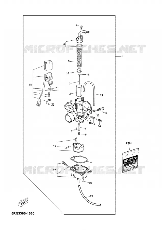 CARBURETOR Yamaha SCOOTER 50 2002 YN  YN50