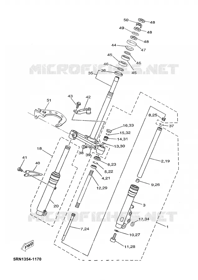 FRONT FORK Yamaha SCOOTER 50 2002 YN  YN50