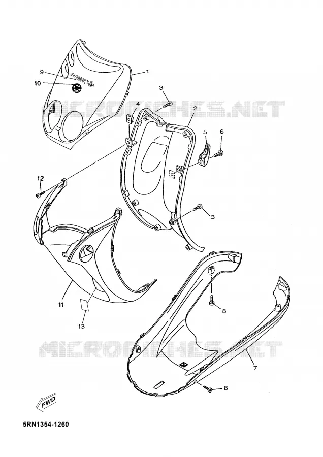 LEG SHIELD Yamaha SCOOTER 50 2003 YN  YN50