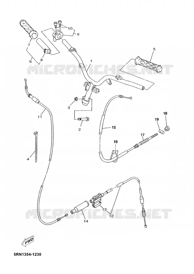 HANDLEBAR & CABLES Yamaha SCOOTER 50 2003 YN  YN50