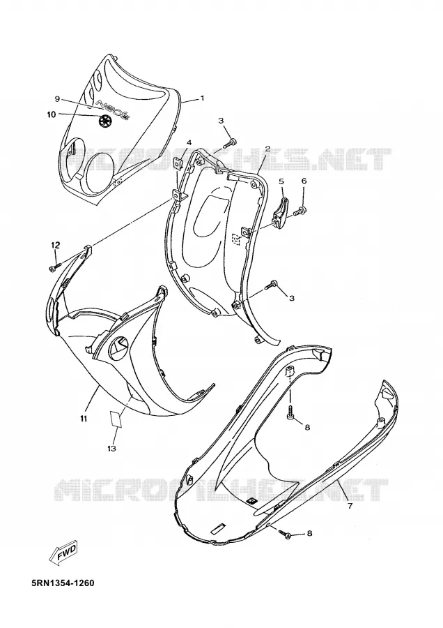 LEG SHIELD Yamaha SCOOTER 50 2004 NEO'S  YN50 OVETTO 50