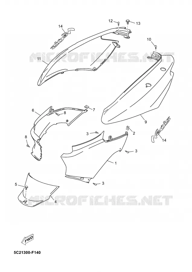 SIDE COVER Yamaha SCOOTER 50 2008 NEO'S  YN50