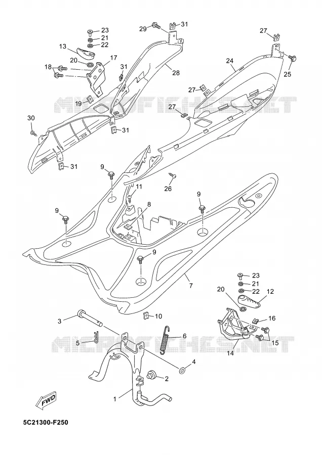 STAND / FOOTREST Yamaha SCOOTER 50 2008 NEO'S  YN50