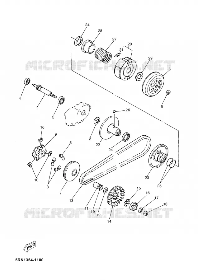 STARTER CLUTCH Yamaha SCOOTER 50 2002 YN  YN50,MOFFA