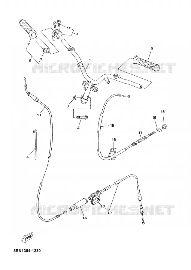 HANDLEBAR & CABLES Yamaha SCOOTER 50 2002 YN  YN50ALPINESTARS
