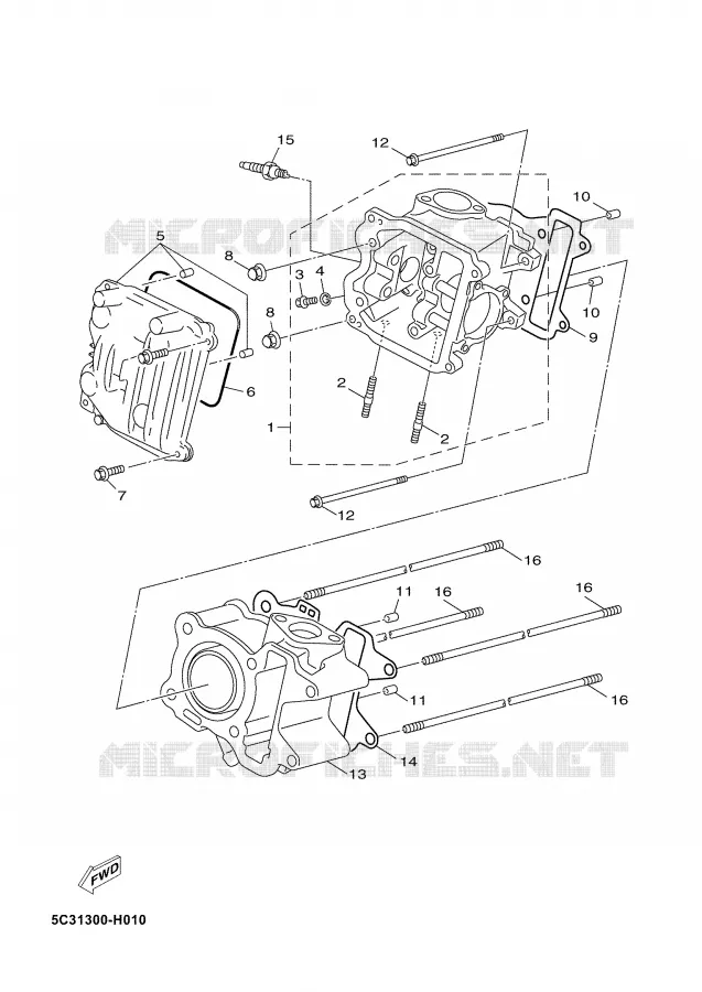 CYLINDER HEAD  Yamaha SCOOTER 50 2009 NEOS 4T  YN50F