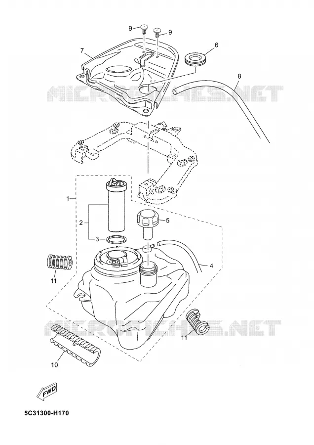 FUEL TANK Yamaha SCOOTER 50 2009 NEOS 4T  YN50F