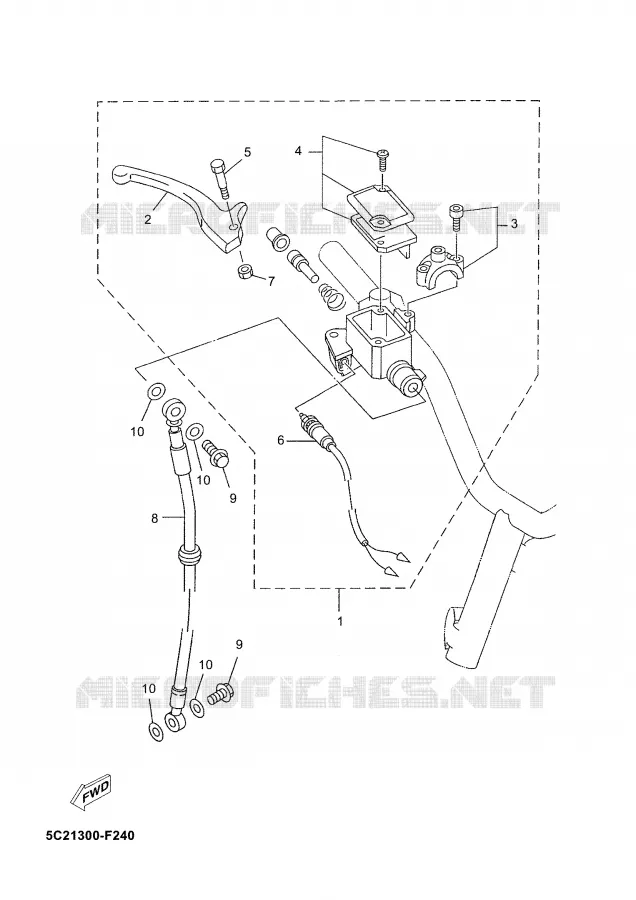 FRONT MASTER CYLINDER Yamaha SCOOTER 50 2009 NEOS 4T  YN50F