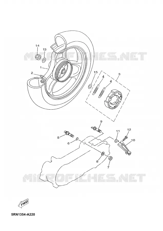 REAR WHEEL Yamaha SCOOTER 50 2003 NEOS  YN50M
