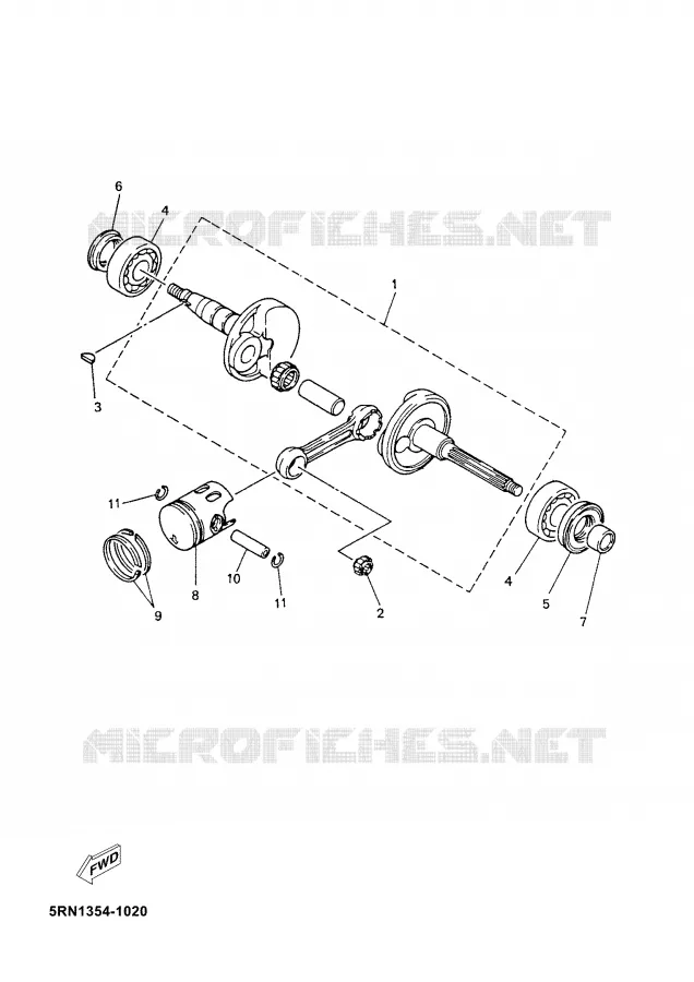 CRANKSHAFT / PISTON Yamaha SCOOTER 50 2006 NEO'S  YN50M