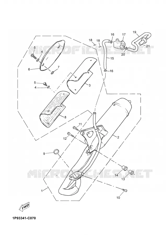EXHAUST Yamaha SCOOTER 50 2008 NEO'S  YN50M