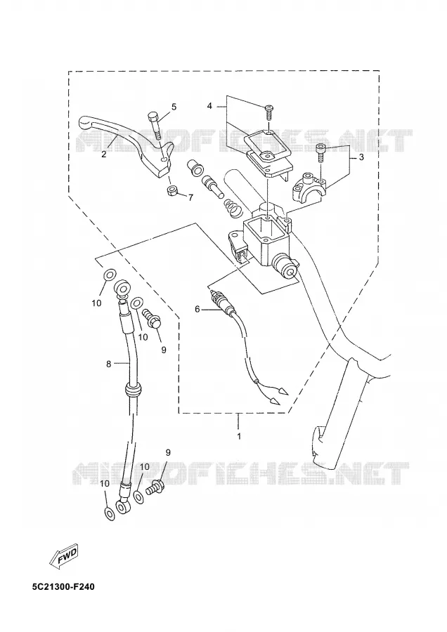 FRONT MASTER CYLINDER Yamaha SCOOTER 50 2008 NEO'S  YN50M