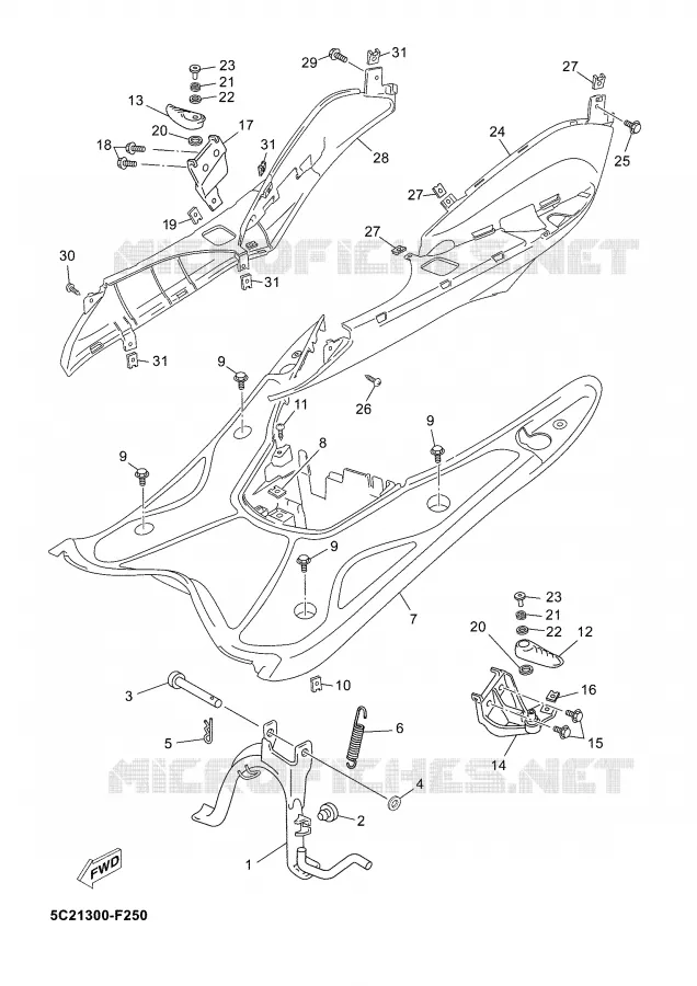 STAND / FOOTREST Yamaha SCOOTER 50 2008 NEO'S  YN50M