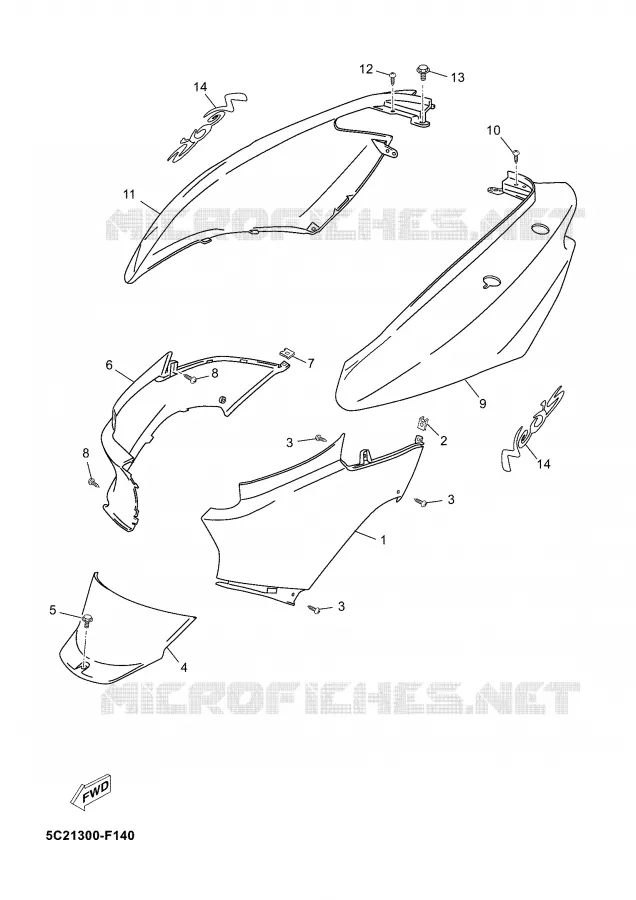 SIDE COVER Yamaha SCOOTER 50 2008 NEO'S  YN50M