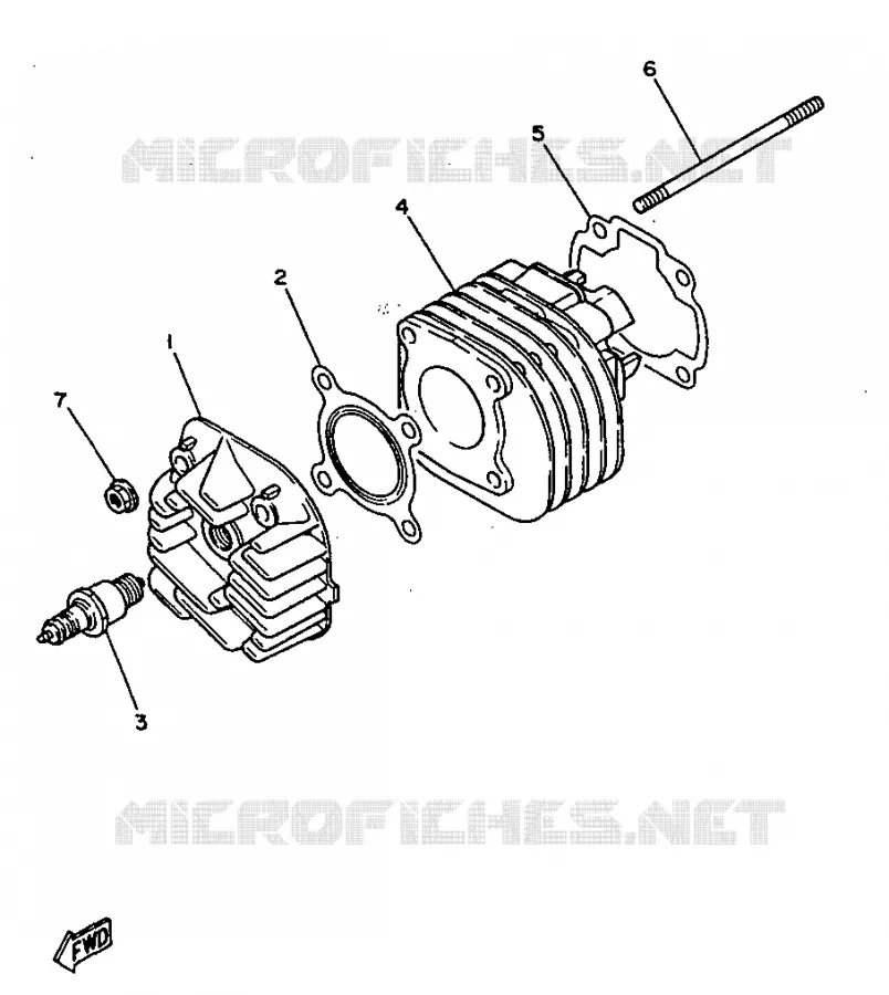 CYLINDER Yamaha SCOOTER 50 1997 NEOS  YN50R