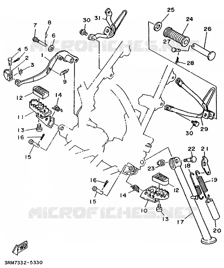 STAND / FOOTREST Yamaha MOTO 125 1998 DTR  DT125R