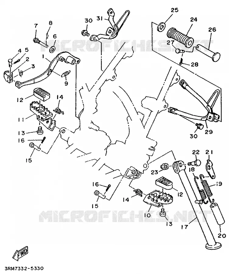 STAND / FOOTREST Yamaha MOTO 125 1998 DTR  DT125R