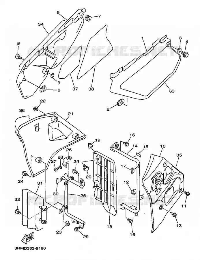 SIDE COVER Yamaha MOTO 125 1999 DTR  DT125R