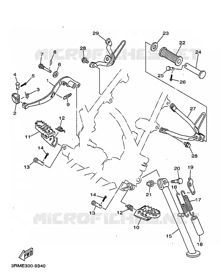 STAND / FOOTREST Yamaha MOTO 125 1999 DTR  DT125R