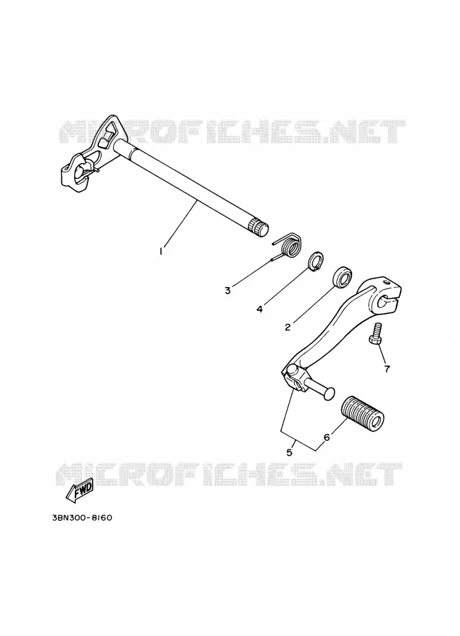 GEAR SHIFT SHAFT / LEVER Yamaha MOTO 125 2000 DTR  DT125R