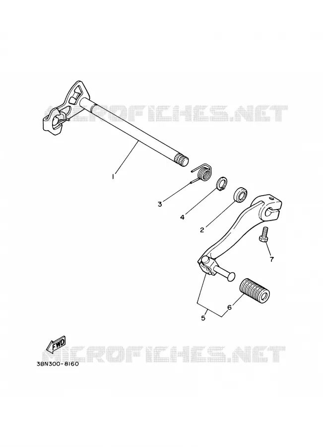 GEAR SHIFT SHAFT / LEVER Yamaha MOTO 125 2000 DTR  DT125R