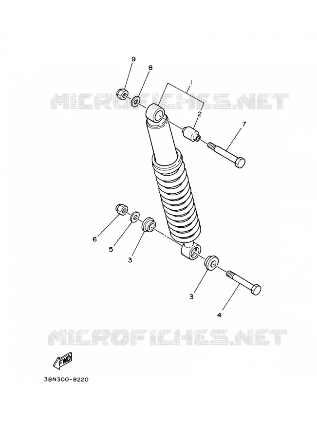 REAR SHOCK ABSORBER Yamaha MOTO 125 2000 DTR  DT125R