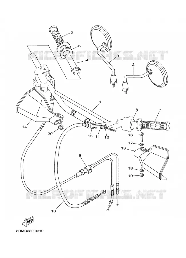 HANDLEBAR & CABLES Yamaha MOTO 125 2000 DTR  DT125R