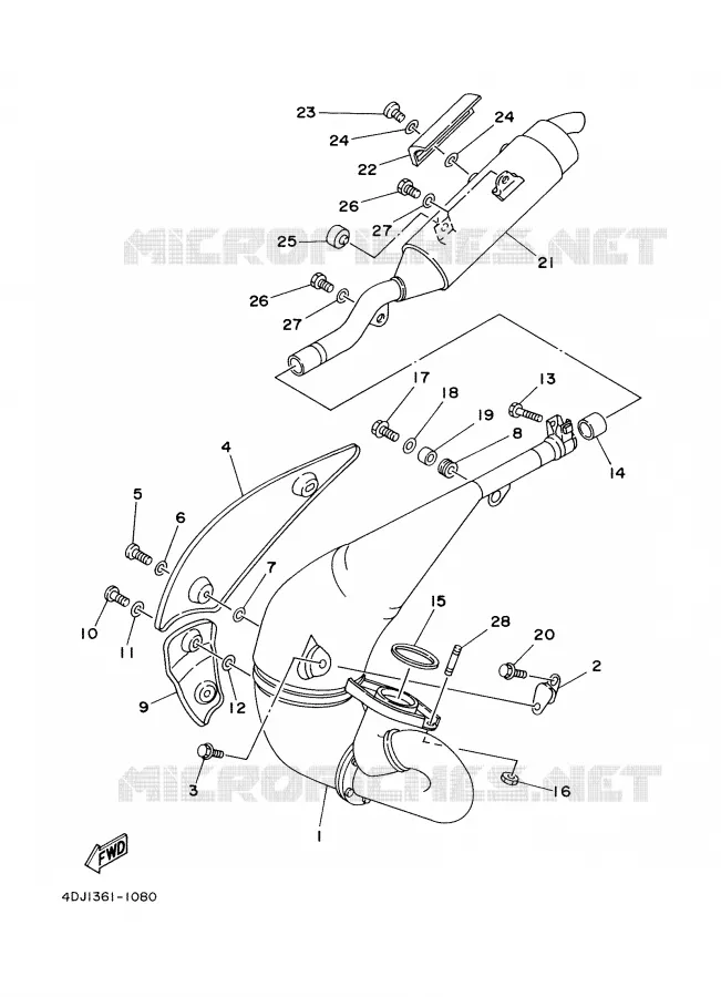 EXHAUST 2 Yamaha MOTO 125 2000 DTR  DT125R
