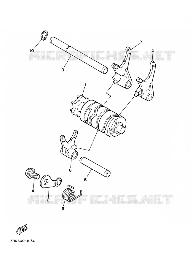 GEAR SHIFT SELECTOR DRUM / FORKS Yamaha MOTO 125 2000 DTR  DT125R
