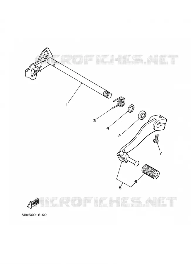 GEAR SHIFT SHAFT / LEVER Yamaha MOTO 125 2000 DTR  DT125R