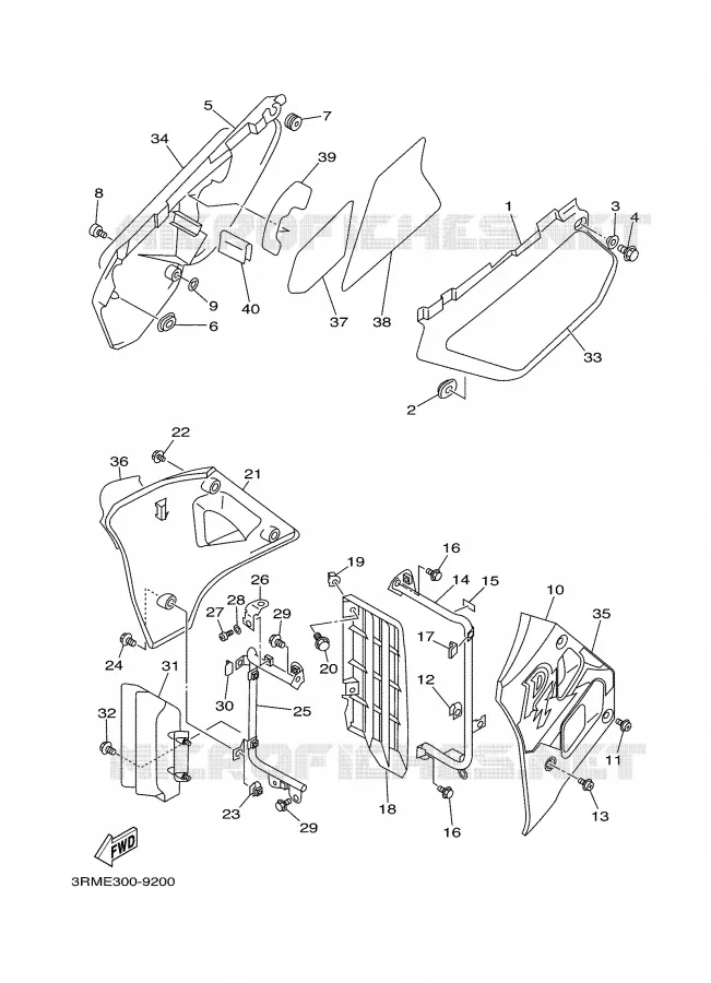 SIDE COVER Yamaha MOTO 125 2000 DTR  DT125R