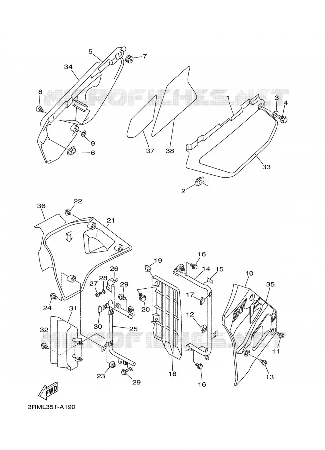 SIDE COVER Yamaha MOTO 125 2002 DTR  DT125R