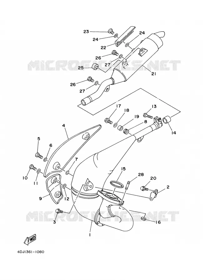 EXHAUST 2 Yamaha MOTO 125 2002 DTR  DT125R