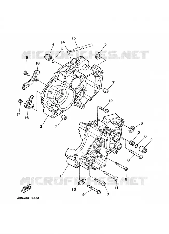 CRANKCASE Yamaha MOTO 125 2002 DTR  DT125R