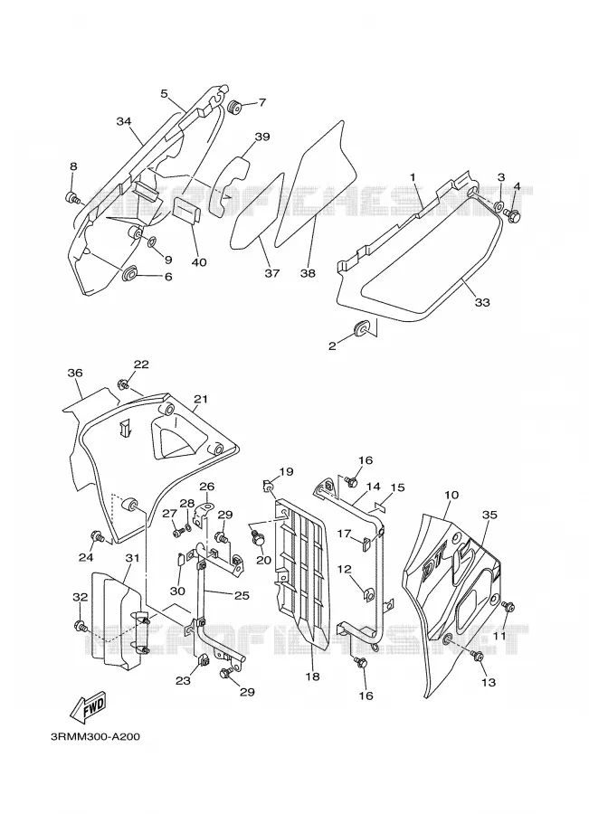 SIDE COVER Yamaha MOTO 125 2002 DTR  DT125R