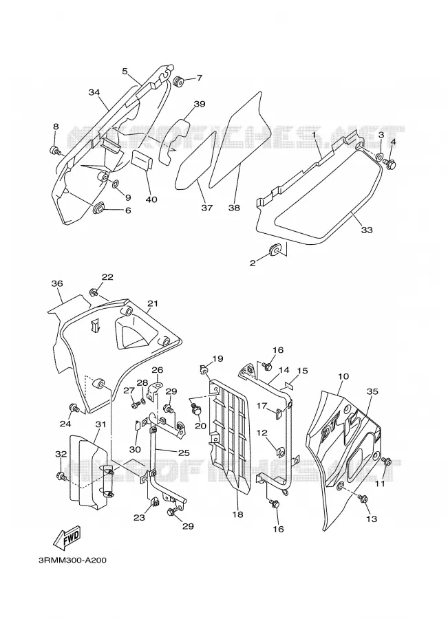SIDE COVER Yamaha MOTO 125 2002 DTR  DT125R