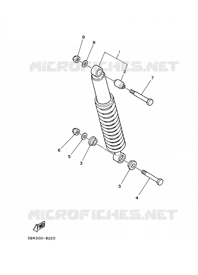 REAR SHOCK ABSORBER Yamaha MOTO 125 2002 DTR  DT125R