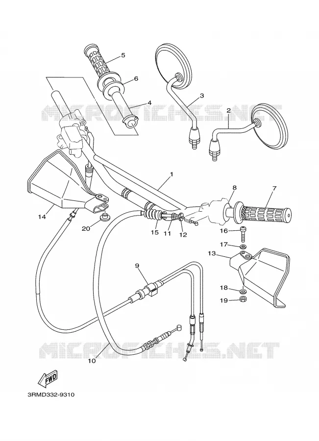 HANDLEBAR & CABLES Yamaha MOTO 125 2002 DTR  DT125R