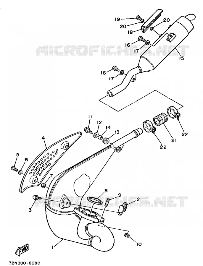EXHAUST Yamaha MOTO 125 1988 DTR  DT125R (15.0PS)