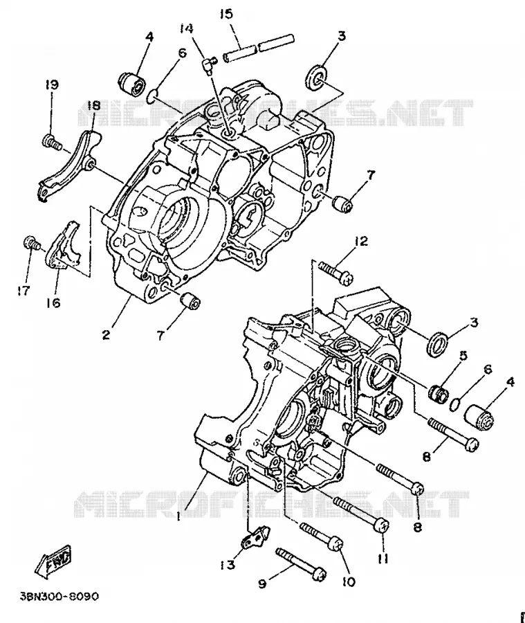 CRANKCASE Yamaha MOTO 125 1988 DTR  DT125R (21.4PS)