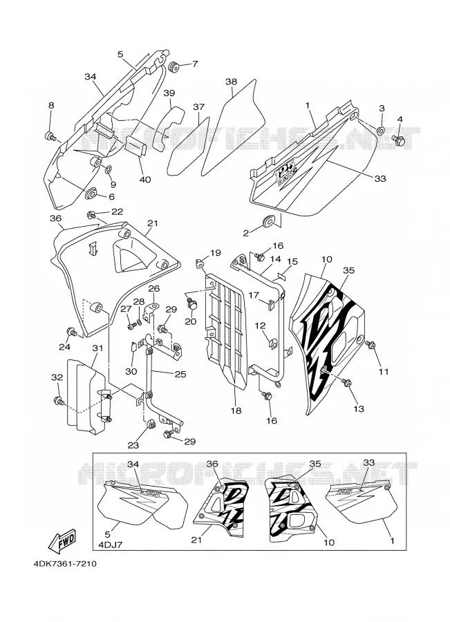SIDE COVER Yamaha MOTO 125 1997 DTRE  DT125RE