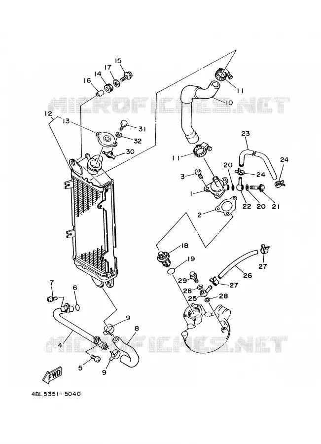 RADIATOR / HOSES Yamaha MOTO 125 1997 DTRE  DT125RE