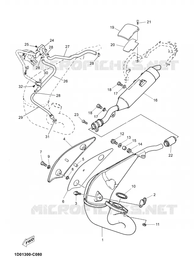 EXHAUST Yamaha MOTO 125 2006 DTRE  DT125RE