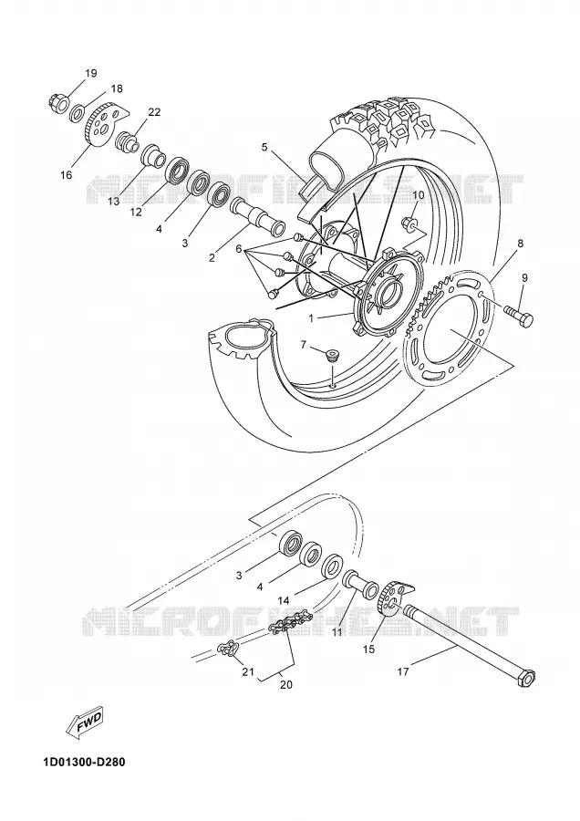 REAR WHEEL Yamaha MOTO 125 2006 DTRE  DT125RE