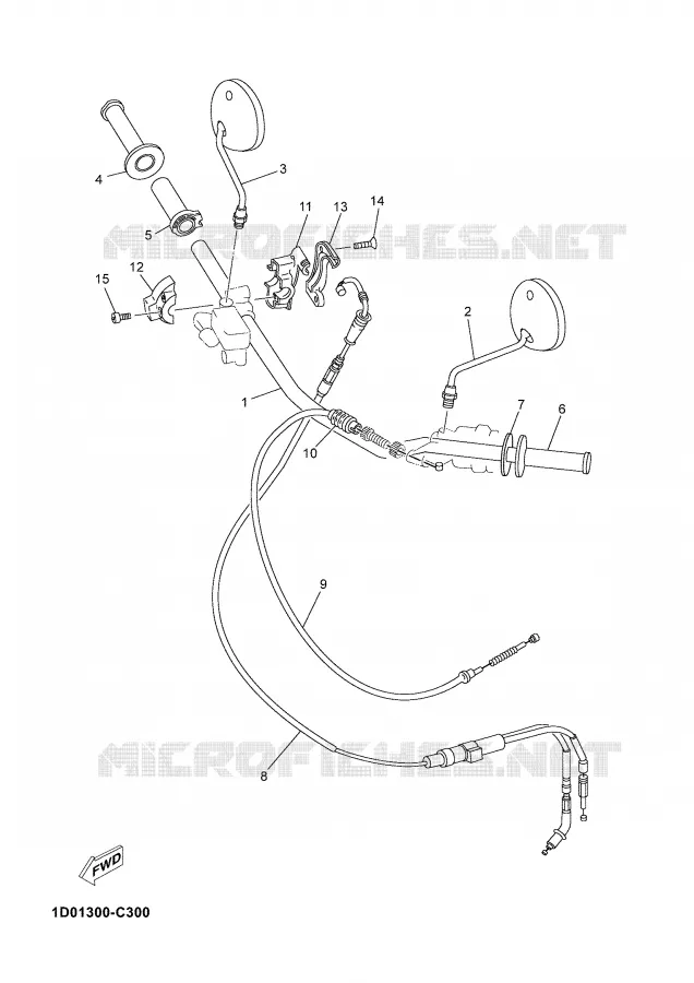 HANDLEBAR & CABLES Yamaha MOTO 125 2006 DTRE  DT125RE