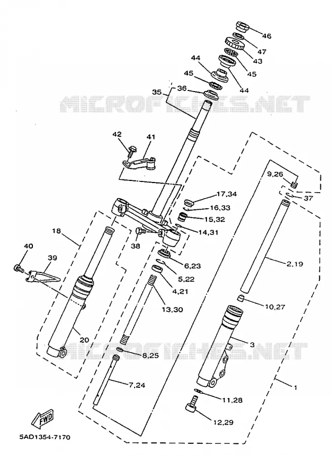 FRONT FORK Yamaha SCOOTER 50 1997 NEOS  YN50R