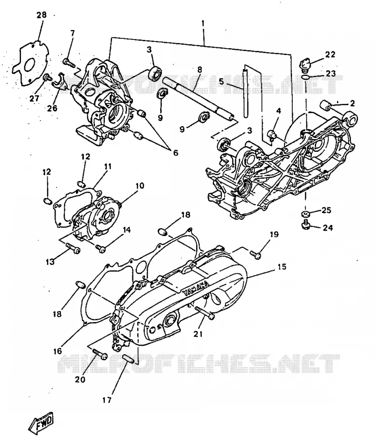 CRANKCASE Yamaha SCOOTER 50 1997 NEOS  YN50R
