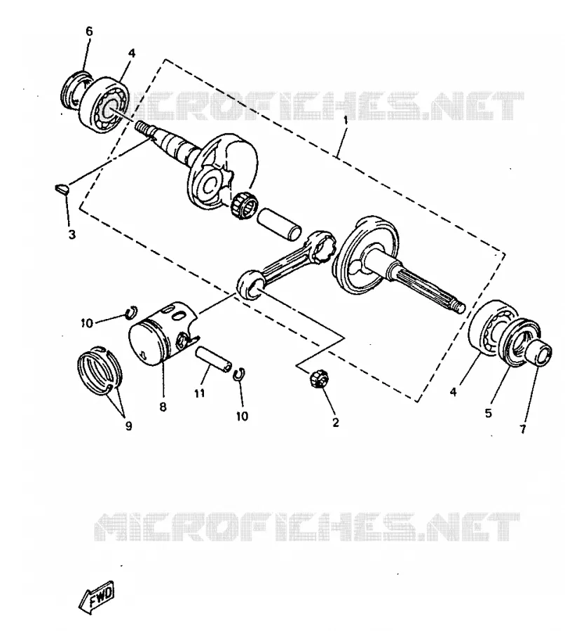CRANKSHAFT / PISTON Yamaha SCOOTER 50 1997 NEOS  YN50R