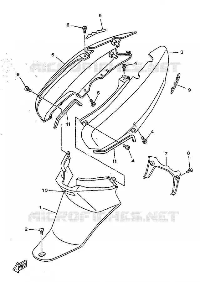 SIDE COVER Yamaha SCOOTER 50 1997 NEOS  YN50R
