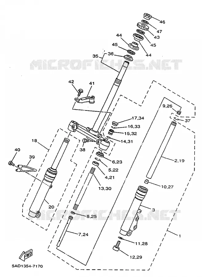 FRONT FORK Yamaha SCOOTER 50 1997 NEOS  YN50R